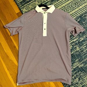 Greyson red and white striped polo. Size M. Like new